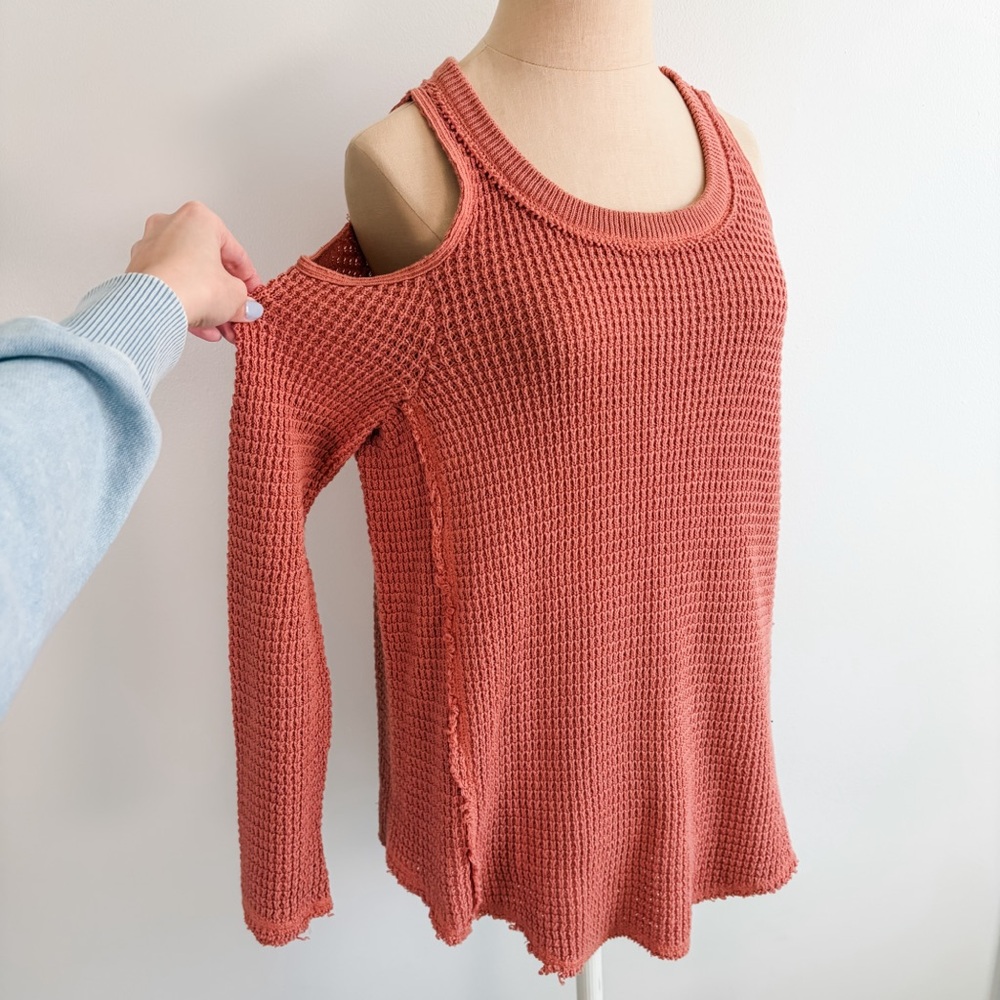 Free People Sunrise Sunset Cold Shoulder Sweater - Picture 4 of 12